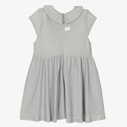The Tiny Universe-Girls Silver Lurex Collared Dress | Childrensalon Outlet