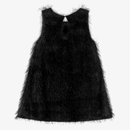 The Tiny Universe-Girls Sleek Black Fringed Dress | Childrensalon Outlet