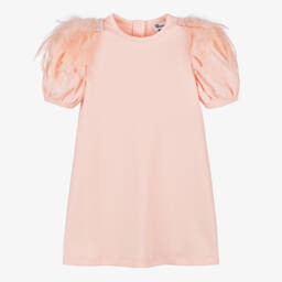The Tiny Universe-Girls Soft Pink Feathered Dress | Childrensalon Outlet