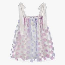 The Tiny Universe-فستان تول للبنات بتطريز زهور | Childrensalon Outlet