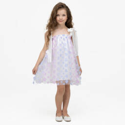 The Tiny Universe-فستان تول للبنات بتطريز زهور | Childrensalon Outlet