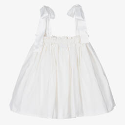 The Tiny Universe-Белое платье из хлопкового поплина | Childrensalon Outlet