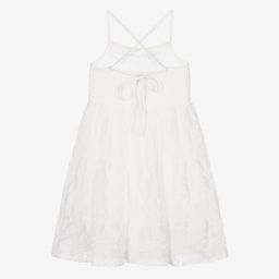 The Tiny Universe-Girls White Crêpe Midi Dress | Childrensalon Outlet