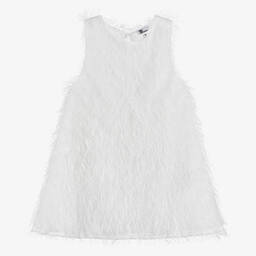 The Tiny Universe-Girls White Fringed Sleeveless Dress | Childrensalon Outlet