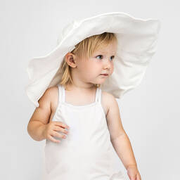 The Tiny Universe-Girls White Organic Cotton Sun Hat | Childrensalon Outlet
