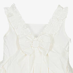 The Tiny Universe-Girls White Ruffle Poplin Dress | Childrensalon Outlet
