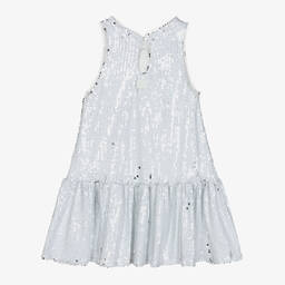 The Tiny Universe-فستان بلا أكمام تول لون أبيض مزين بترتر | Childrensalon Outlet