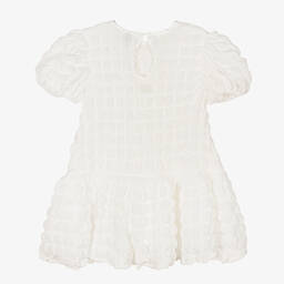 The Tiny Universe-Girls White Textured Square Dress | Childrensalon Outlet