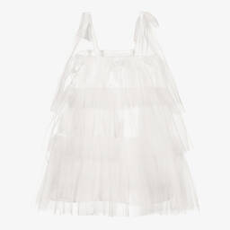 The Tiny Universe-Girls White Tulle Dress | Childrensalon Outlet