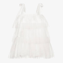 The Tiny Universe-Girls White Tulle Dress | Childrensalon Outlet