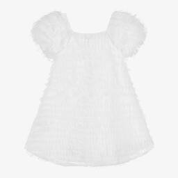 The Tiny Universe-Girls White Tulle Puffed Sleeve Dress | Childrensalon Outlet