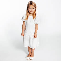 The Tiny Universe-White Sequinned Dress | Childrensalon Outlet