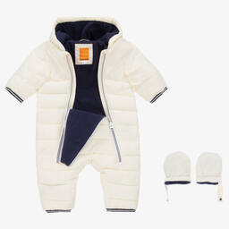 Timberland-Кремовый утепленный зимний комбинезон | Childrensalon Outlet