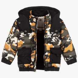 Timberland-معطف مبطن لون أسود وأخضر للأولاد | Childrensalon Outlet