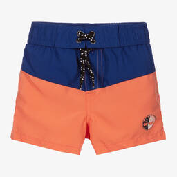Timberland-Blue & Orange Swim Shorts | Childrensalon Outlet