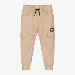 Timberland-Boys Beige Cotton Cargo Trousers | Childrensalon Outlet