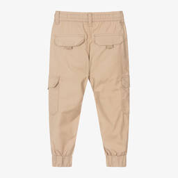 Timberland-Boys Beige Cotton Cargo Trousers | Childrensalon Outlet
