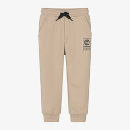 Timberland-Boys Beige Cotton Joggers | Childrensalon Outlet