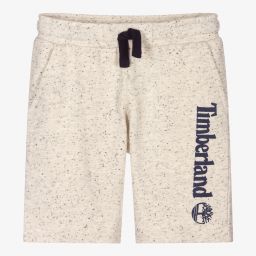 Timberland-Boys Beige Cotton Logo Shorts | Childrensalon Outlet