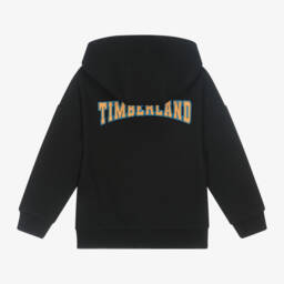 Timberland-توب هودي بسحاب مزيج قطن لون أسود للأولاد | Childrensalon Outlet