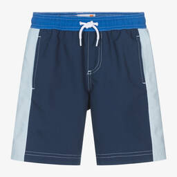 Timberland-Boys Blue Colourblock Swim Shorts | Childrensalon Outlet