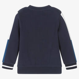 Timberland-Boys Blue Cotton Logo Sweatshirt | Childrensalon Outlet