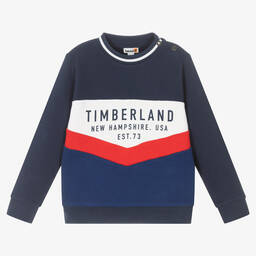 Timberland-Boys Blue Cotton Sweatshirt | Childrensalon Outlet