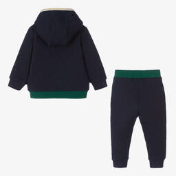 Timberland-تراكسوت أطفال ولادي قطن جيرسي لون كحلي وأخضر | Childrensalon Outlet