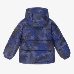 Timberland-Синий пуховик с капюшоном для мальчиков | Childrensalon Outlet