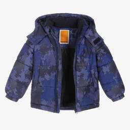 Timberland-Синий пуховик с капюшоном для мальчиков | Childrensalon Outlet
