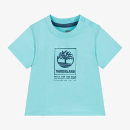 Timberland-Boys Blue Organic Cotton T-Shirt | Childrensalon Outlet