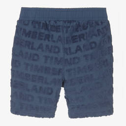 Timberland-Boys Blue Towelling Jersey Shorts | Childrensalon Outlet