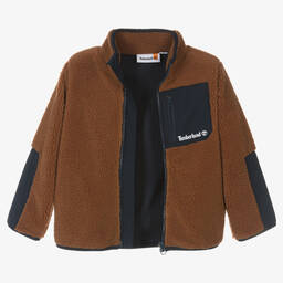 Timberland-Коричневый топ из плюшевого флиса на молнии | Childrensalon Outlet