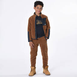 Timberland-Коричневый топ из плюшевого флиса на молнии | Childrensalon Outlet