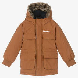 Timberland-Коричневая водонепроницаемая парка | Childrensalon Outlet
