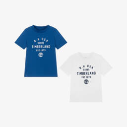 Timberland-Boys Dual Tone Cotton Tee Duo | Childrensalon Outlet