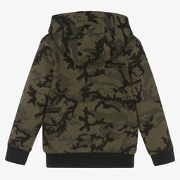 Timberland-Boys Green Camouflage Zip-Up Hoodie | Childrensalon Outlet