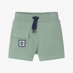 Timberland-Boys Green Cotton Comfort Shorts | Childrensalon Outlet