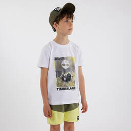 Timberland-شورت سباحة لون أخضر وأصفر للأولاد | Childrensalon Outlet