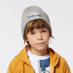 Timberland-Boys Grey Cotton Knit Hat | Childrensalon Outlet