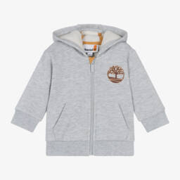 Timberland-Boys Grey Zip-Up Cotton Hoodie | Childrensalon Outlet