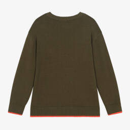 Timberland-Boys Khaki Cotton Knit Sweater | Childrensalon Outlet