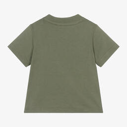 Timberland-Boys Khaki Green Organic Cotton T-Shirt | Childrensalon Outlet