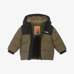Timberland-Boys Khaki Hooded Puffer Coat | Childrensalon Outlet