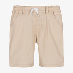 Timberland-شورت أطفال ولادي قطن تويل لون بيج فاتح | Childrensalon Outlet