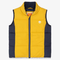 Timberland-جيليه بافر لون أصفر وكحلي للأولاد | Childrensalon Outlet