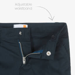 Timberland-Boys Navy Blue Cotton Chino Shorts  | Childrensalon Outlet