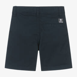 Timberland-Boys Navy Blue Cotton Chino Shorts  | Childrensalon Outlet