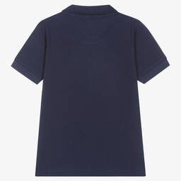 Timberland-Boys Navy Blue Cotton Polo Shirt | Childrensalon Outlet
