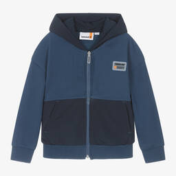 Timberland-Boys Navy Blue Cotton Zip-Up Hoodie | Childrensalon Outlet